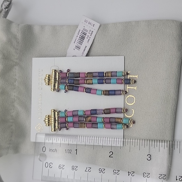 NWT KENDRA SCOTT BREE BEADED STATEMENT EARRINGS & BRACELET SET - Picture 3 of 9